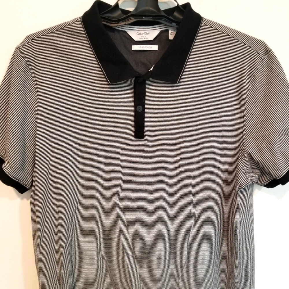 Calvin Klein striped dress polo shirt